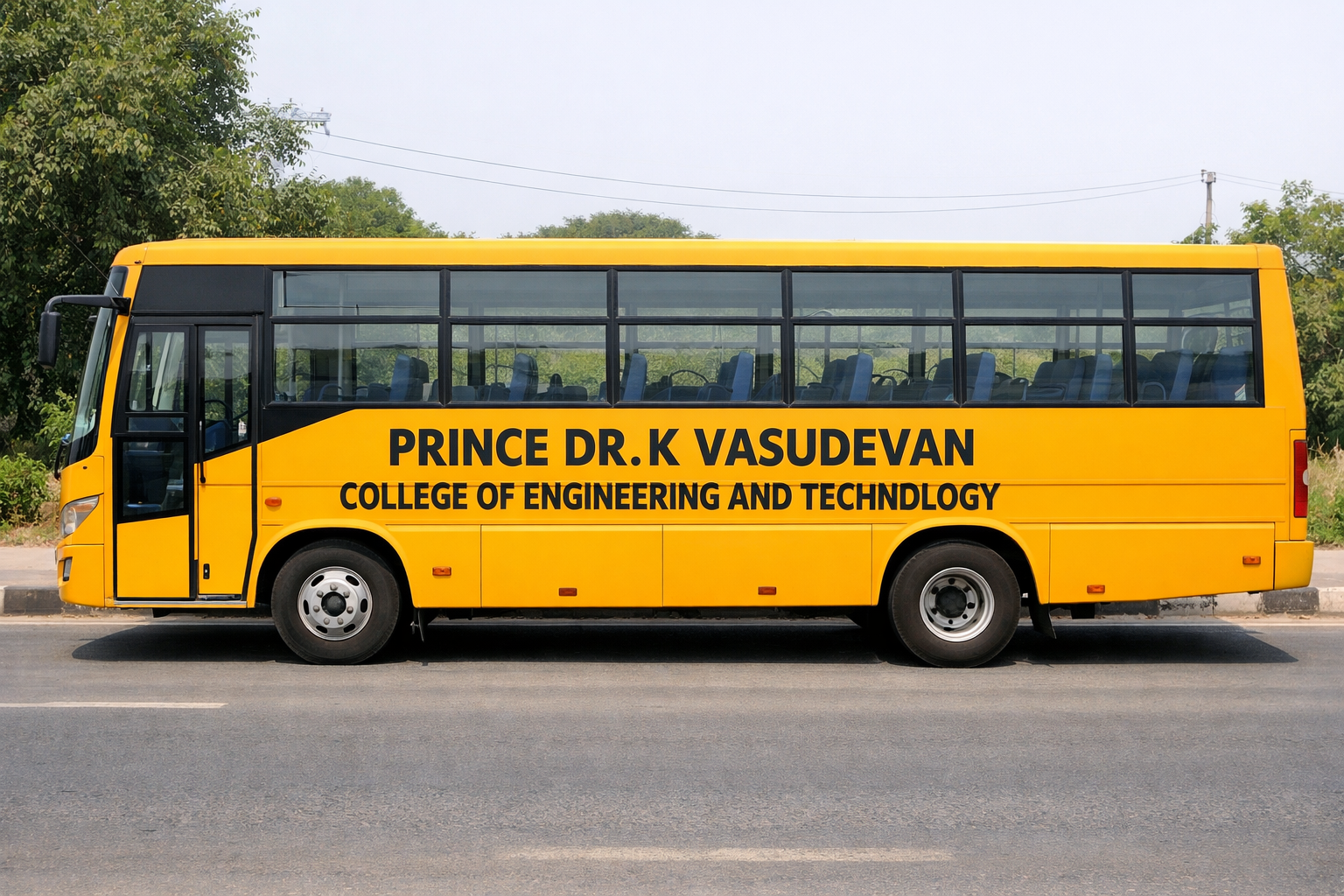 College bus on campus